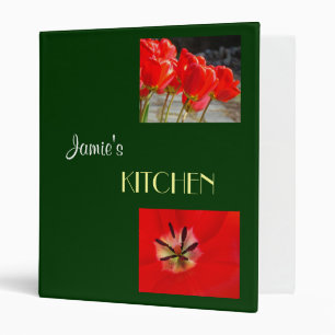 Your Name KITCHEN recipe binder custom Tulips