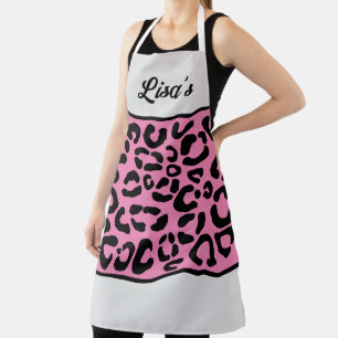 YOUR NAME Leopard Print Apron