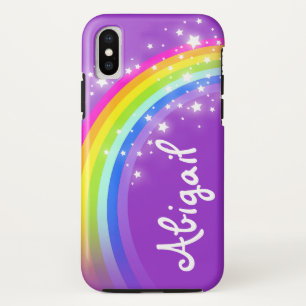 Your name letter rainbow purple iphone case