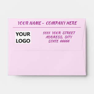 Your Name Logo Address Envelope - Custom Colors