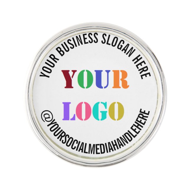Your Name Logo Social Media Lapel Pin Promotional (Front)