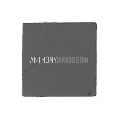 Your Name Minimalist Elegant Professional Grey Stone Magnet