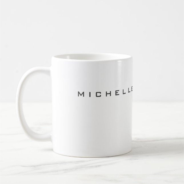 Your Name Minimalist Professional Modern Coffee Mu Mug (Left)