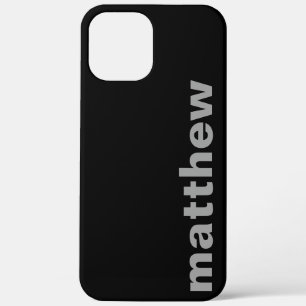 Your Name Modern Black iPhone 12 Pro Max Case