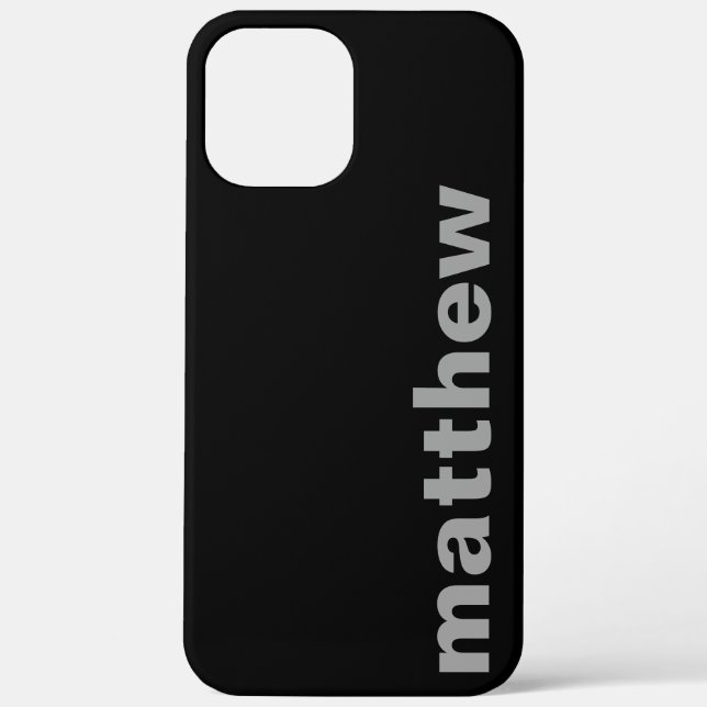 Your Name Modern Black Case-Mate iPhone Case (Back)