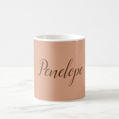 Your Name Modern Simple Plain Tumbleweed Color Coffee Mug