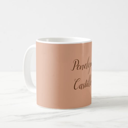 Your Name Modern Simple Plain Tumbleweed Color Coffee Mug