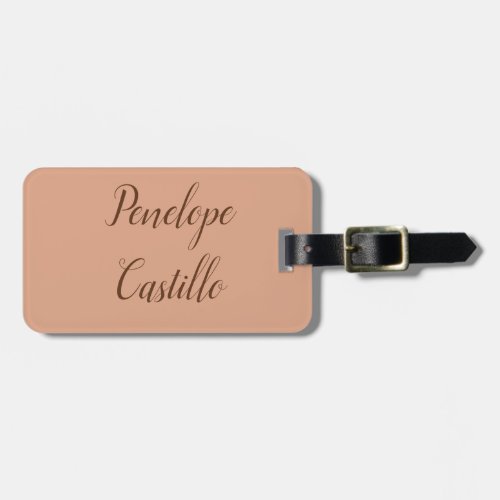 Your Name Modern Simple Plain Tumbleweed Color Luggage Tag