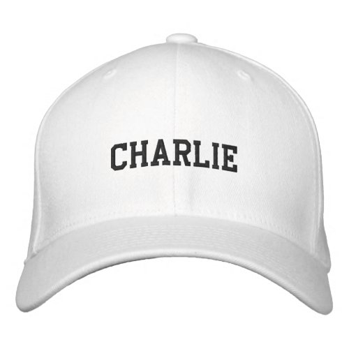 Your Name  Modern Stylish Classic Athletic Black Embroidered Baseball Cap