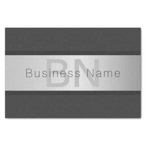 Your Name  Monogram  Greys  Faux Silver Look Tissue Paper