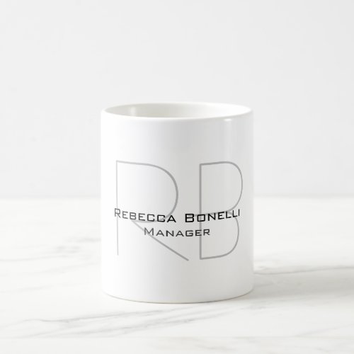 Your Name Monogram Your Title Modern Coffee Mug