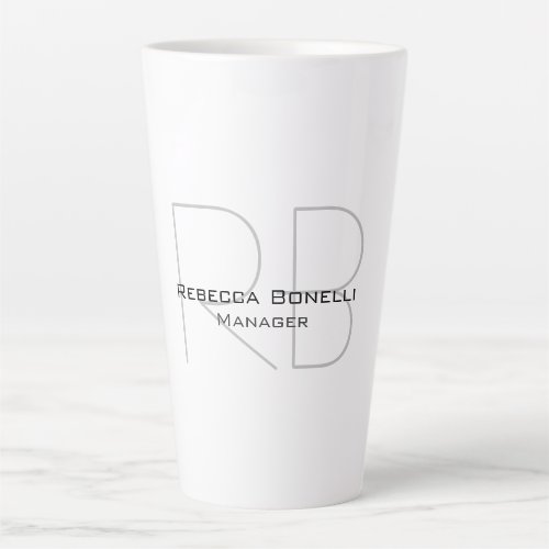 Your Name Monogram Your Title Modern Latte Mug