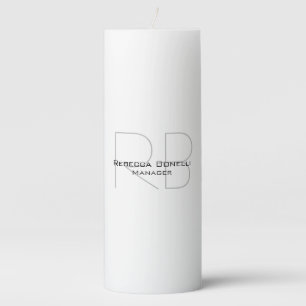 Your Name Monogram Your Title Modern Pillar Candle