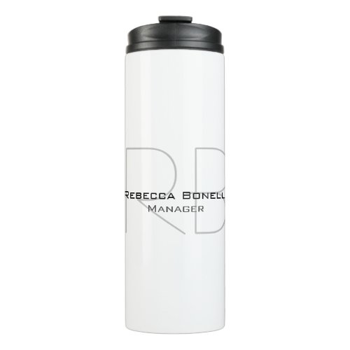Your Name Monogram Your Title Modern Thermal Tumbler