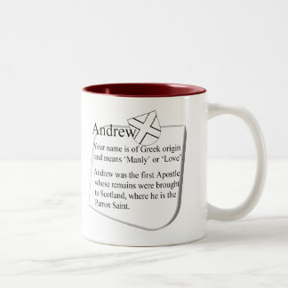 Your name mug, origin and meaning: Andrew Two-Tone Coffee Mug