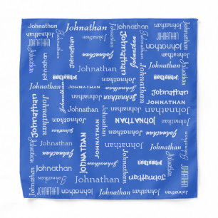 Your Name Multiple Times Personalized Dark Blue Bandana
