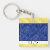 Your Name + Nautical Signal Flag D Delta Keychain