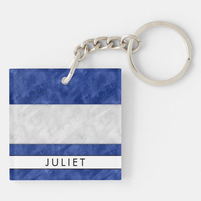 Your Name + Nautical Signal Flag J Juliet Keychain (Back)
