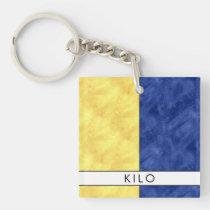Your Name + Nautical Signal Flag K Kilo Keychain