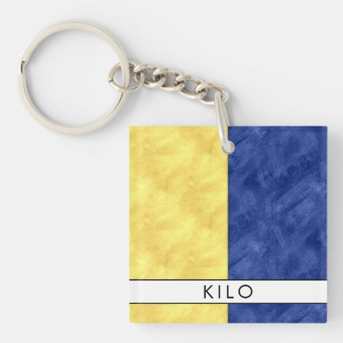 Your Name  Nautical Signal Flag K Kilo Keychain