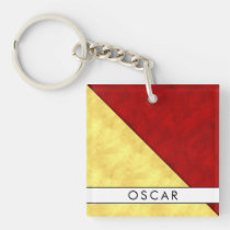 Your Name + Nautical Signal Flag O Oscar Keychain