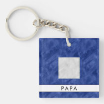 Your Name + Nautical Signal Flag P Papa Keychain