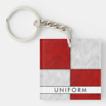 Your Name + Nautical Signal Flag U Uniform Keychain