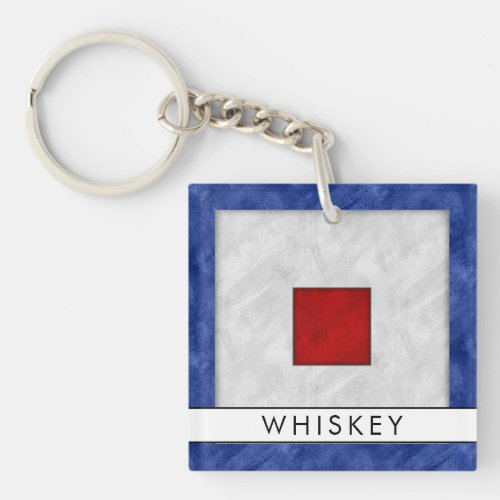Your Name  Nautical Signal Flag W Whiskey Keychain