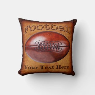 YOUR NAME, NUMBER Coolest Vintage Football Pillow