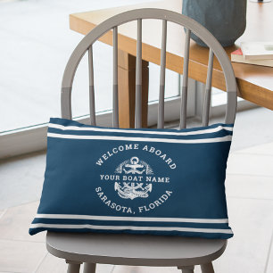 Your Name of Boat Ancient Anchor Lumbar Pillow