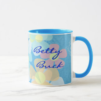 Your Name on a Mug--Blue with Flowers Mug