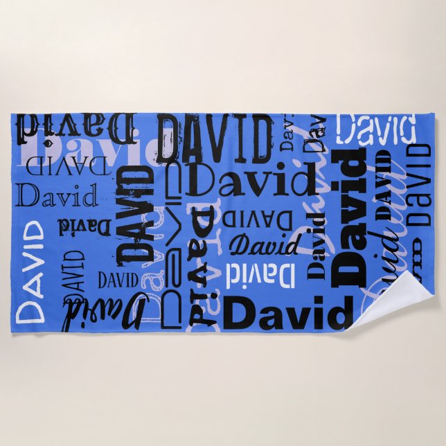 YOUR NAME ON A TOWEL Customizable Beach Towel (Front)