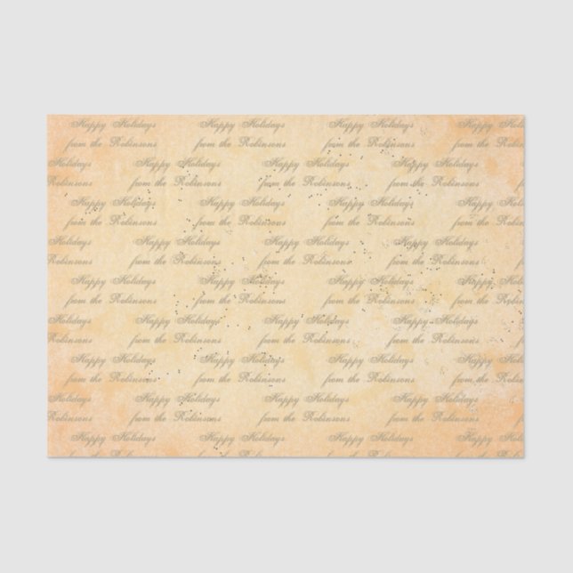 Your name on Antiqued  Tissue Paper (Front)
