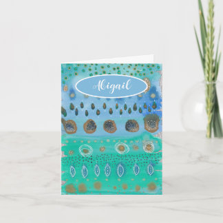 Your name on beautiful watercolour abstract art no card