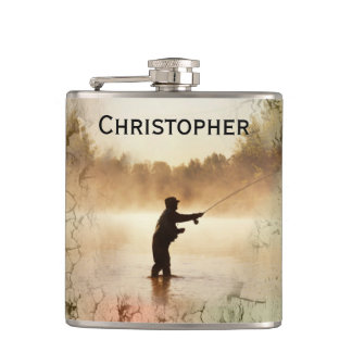 Your Name on Gone Fishing Flask