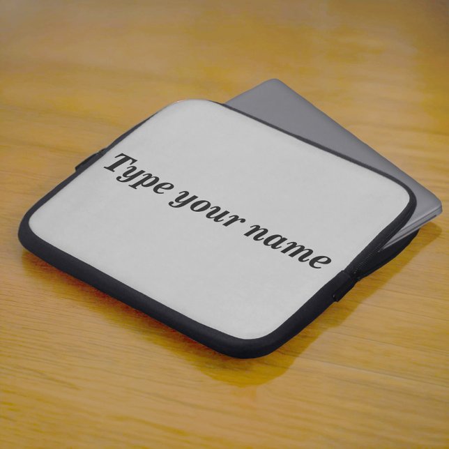 Your Name on Gray Laptop Sleeve (Gray laptop sleeve with your name)