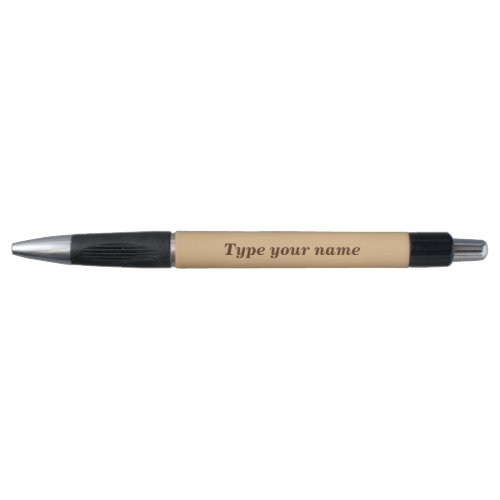 Your Name on Light Brown Barrel With Grip Pen