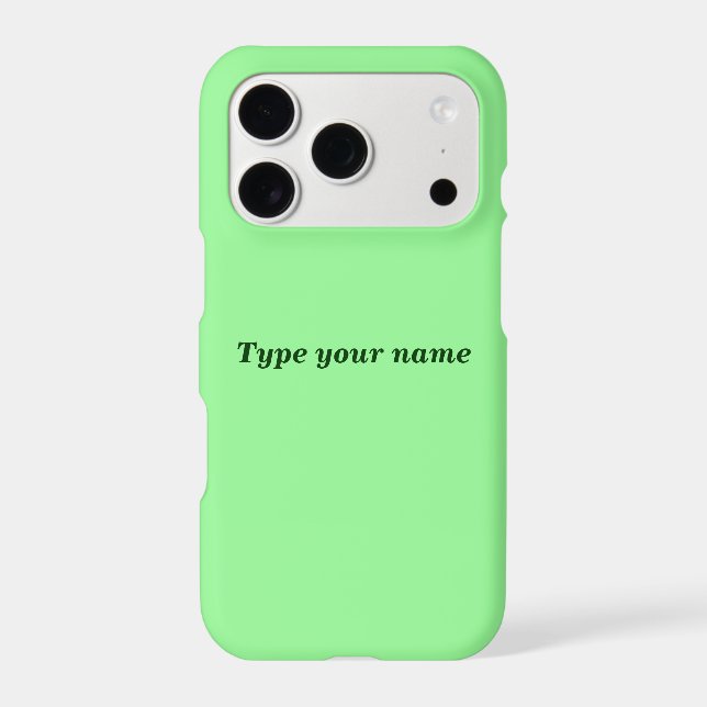 Your Name on Light Green Phone Case (Back)