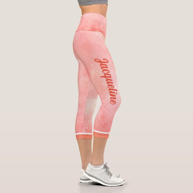Your Name on Marble Blend Capri Leggings (Right)