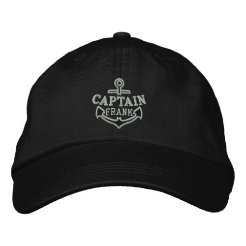 Your Name on Nautical Anchor Embroidery Captain Embroidered Baseball Cap