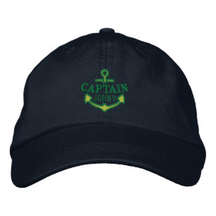 Your Name on Nautical Anchor Embroidery Captain Embroidered Baseball Hat
