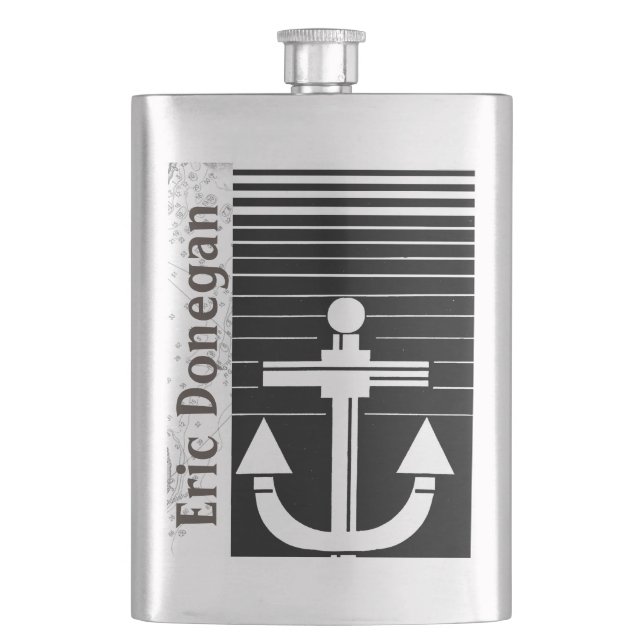 Your Name on Nautical Flask (Front)
