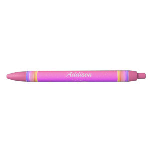 Your Name on Pink and Gold Background Pen
