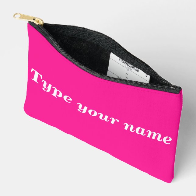 Your Name on Pink Pouch (Open)