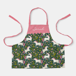 Your Name on Pink Unicorns Apron