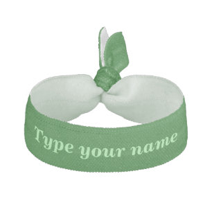 Your Name on Plain Pale Green Color Hair Tie