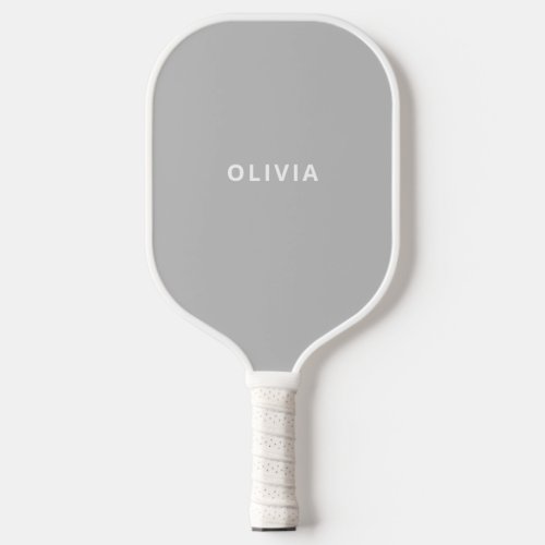 Your Name on Simple Neutral Gray Pickleball Paddle