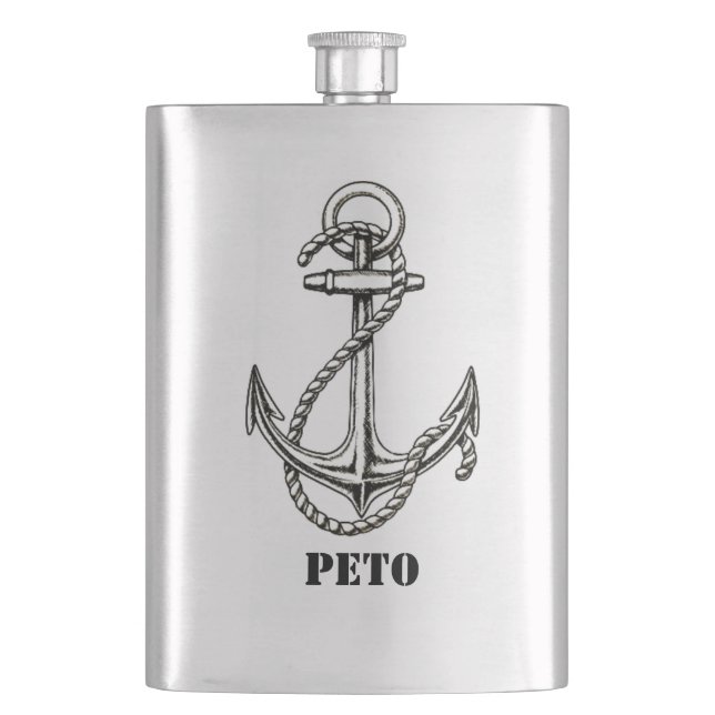 Your Name on this Anchor Flask (Front)
