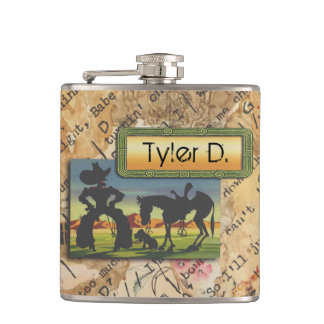 Your Name on this Cowboy Character Flask