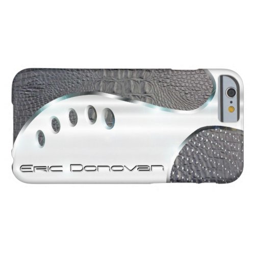 Your name on this handsome chrome  alligator hide barely there iPhone 6 case